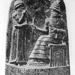 The stele on which Hammurabi published his Code of laws in 1792 B.C.